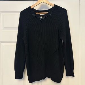 Ann Taylor Loft black crewneck sweater size M